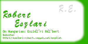 robert eszlari business card